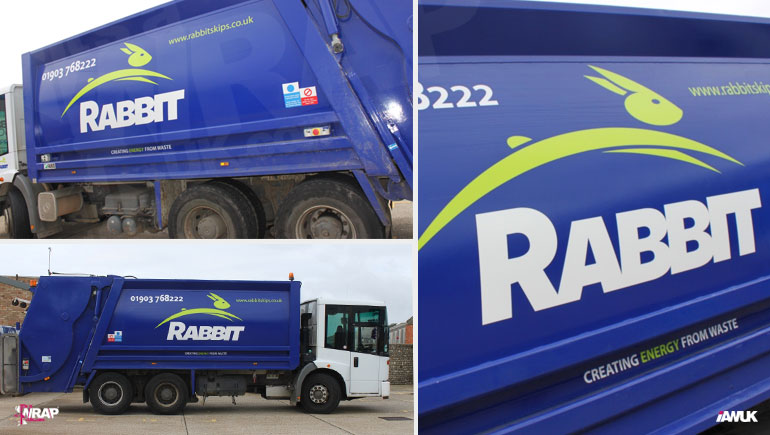 Lorry signwriting Truck Graphics - rabbit group